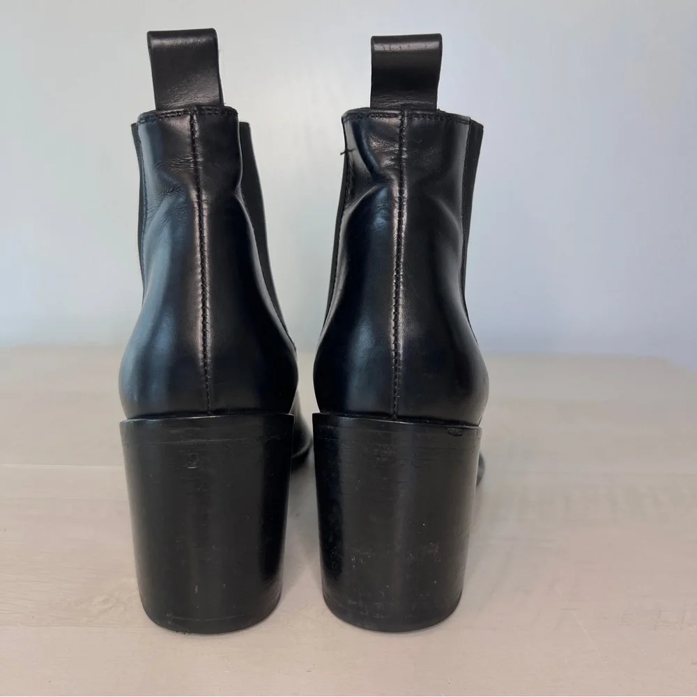 Jenni Kayne Chelsea Black Leather Ankle Heeled Boots